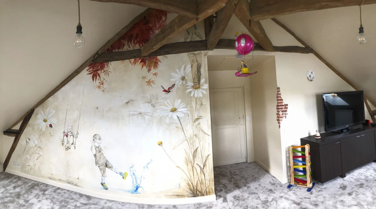 Création d'un décor pour une salle de jeux sur Clermont