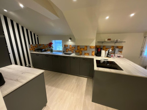 Transformation totale d’un salon, salle à manger et cuisine